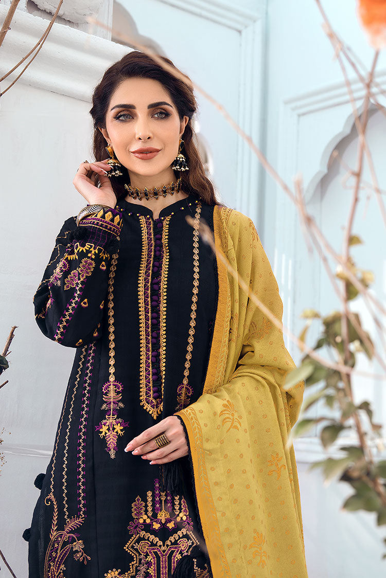 3-PC Unstitched Embroidered Jacquard Khaddar Suit