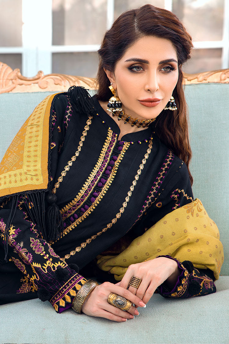 3-PC Unstitched Embroidered Jacquard Khaddar Suit