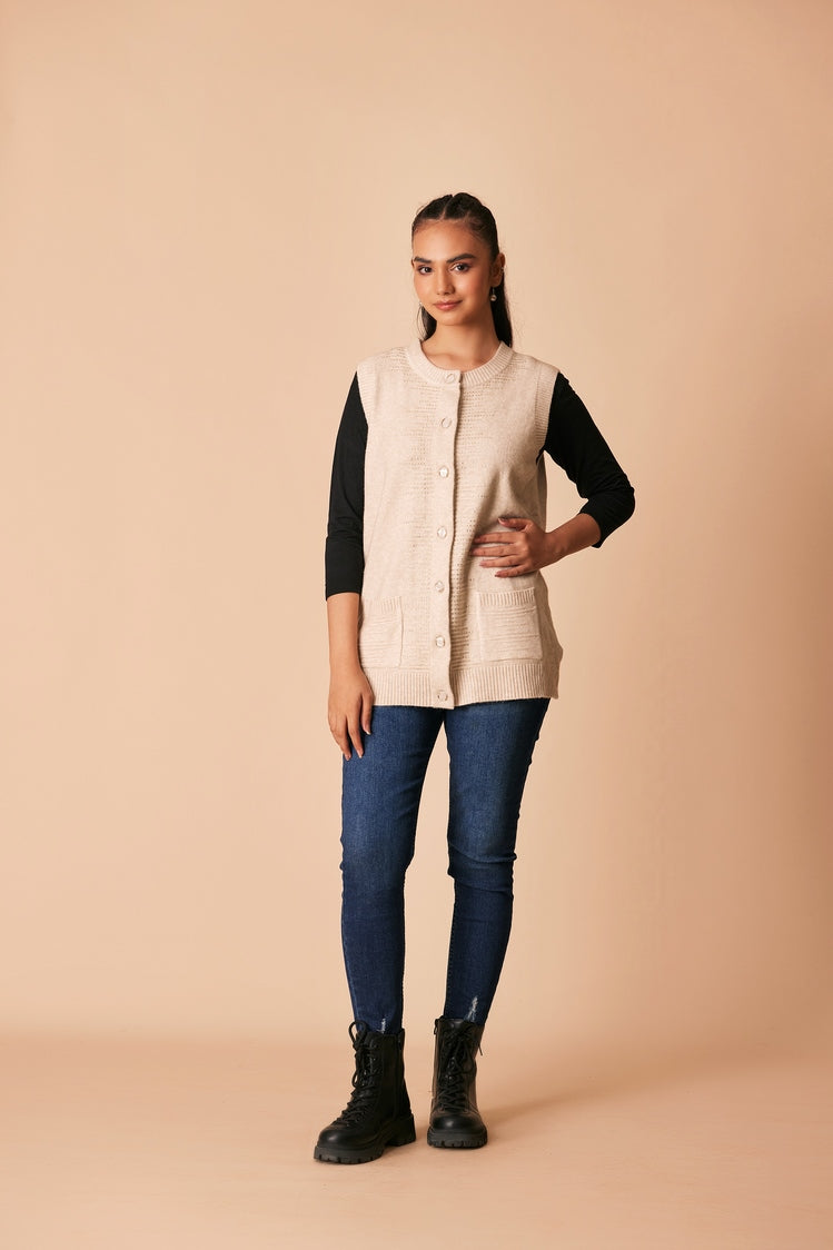 Round Neck Cardigan Sweater