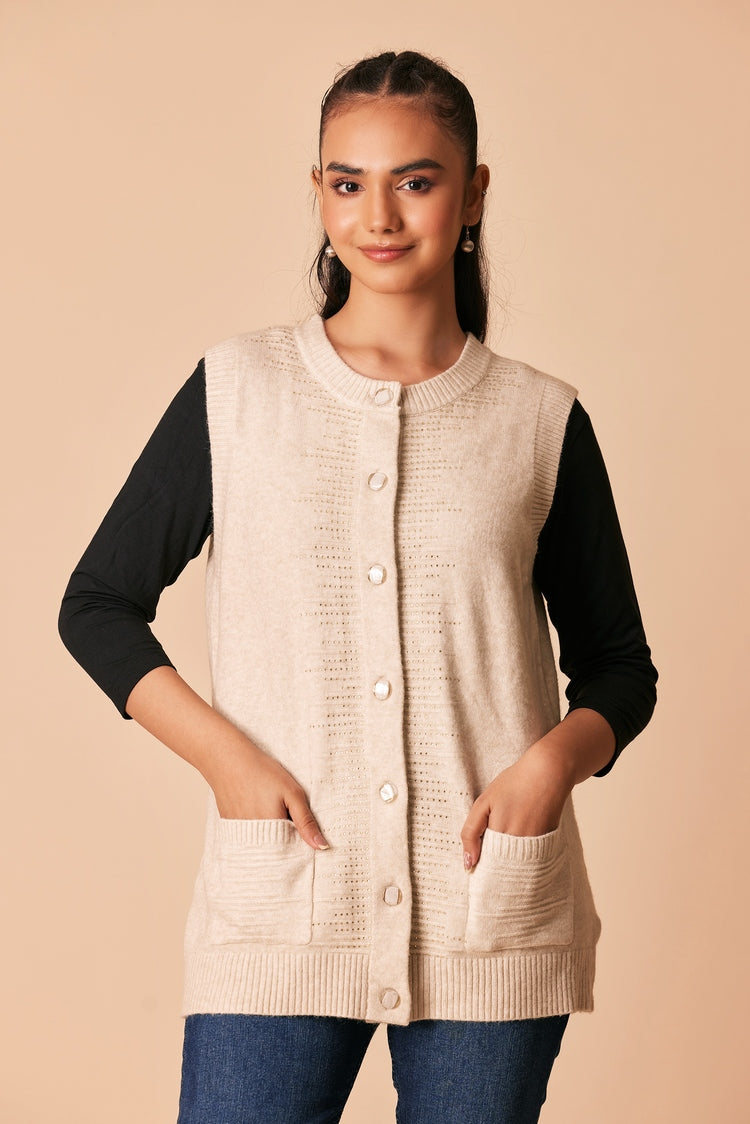 Round Neck Cardigan Sweater