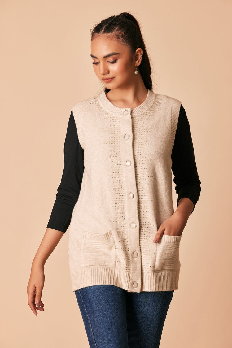 Round Neck Cardigan Sweater