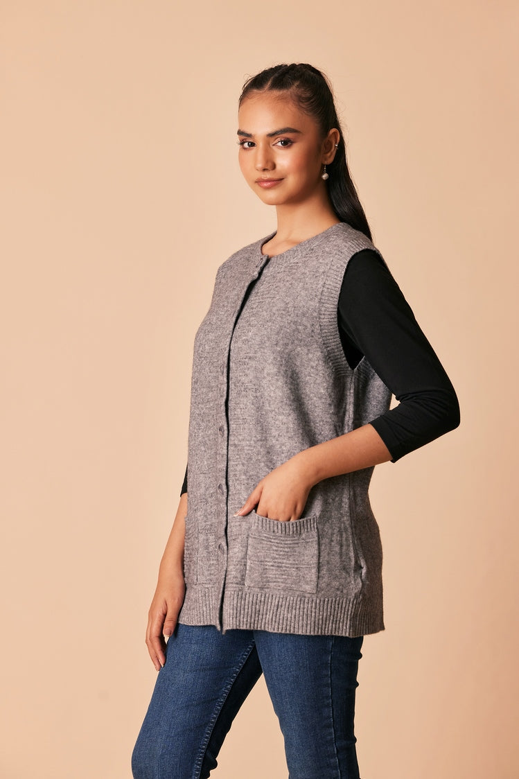 Round Neck Cardigan Sweater