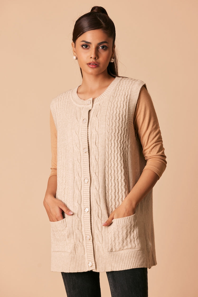 Round Neck Cardigan Sweater