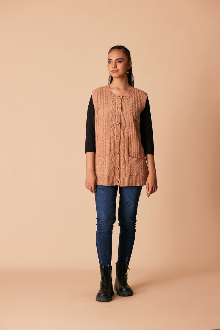 Round Neck Cardigan Sweater