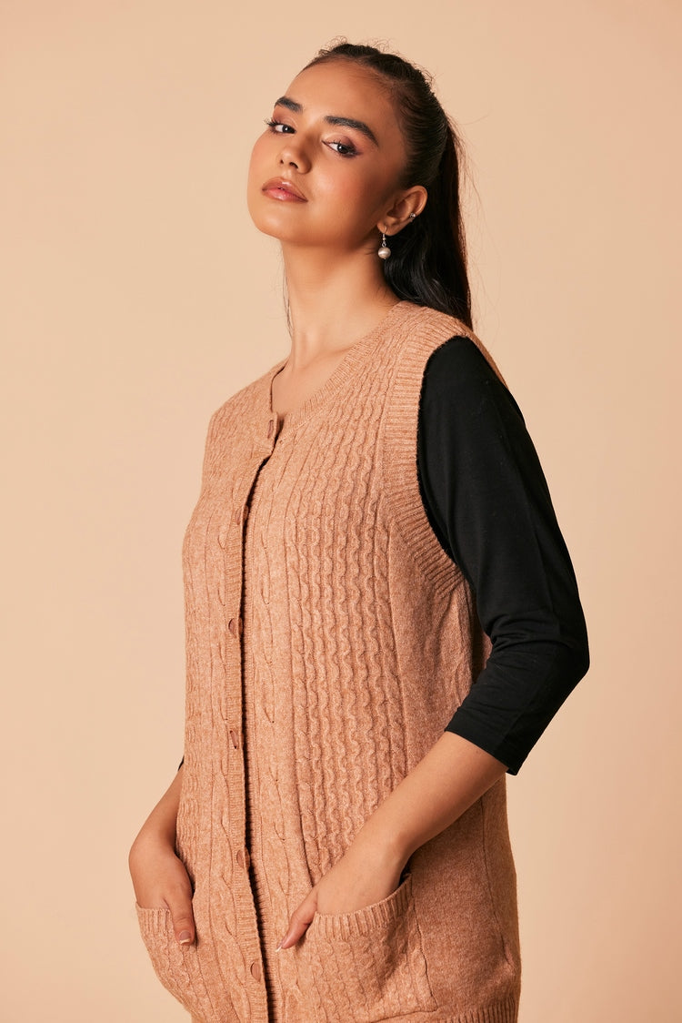 Round Neck Cardigan Sweater