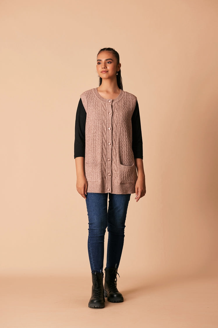 Round Neck Cardigan Sweater