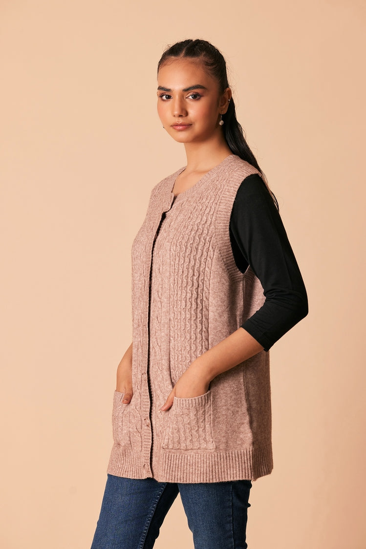 Round Neck Cardigan Sweater