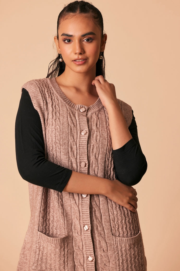 Round Neck Cardigan Sweater