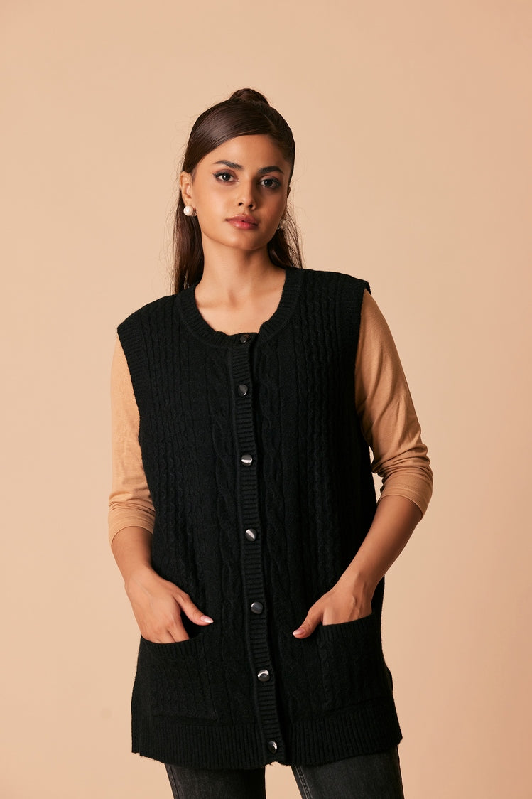 Round Neck Cardigan Sweater