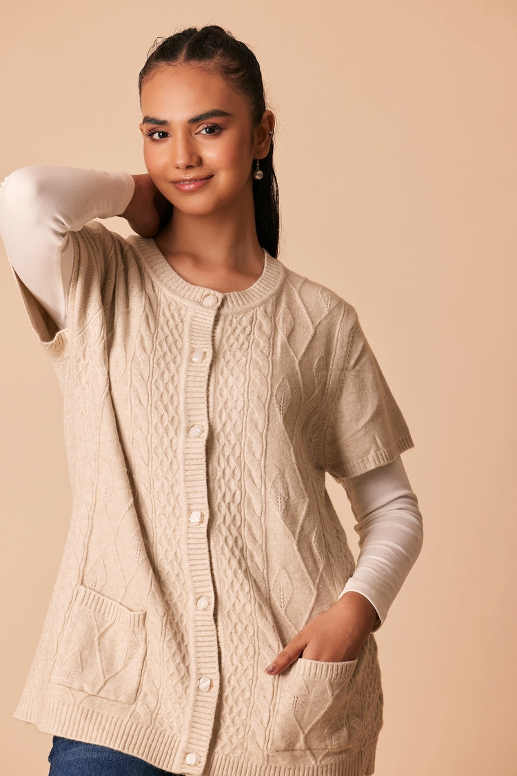 Round Neck Cardigan Sweater