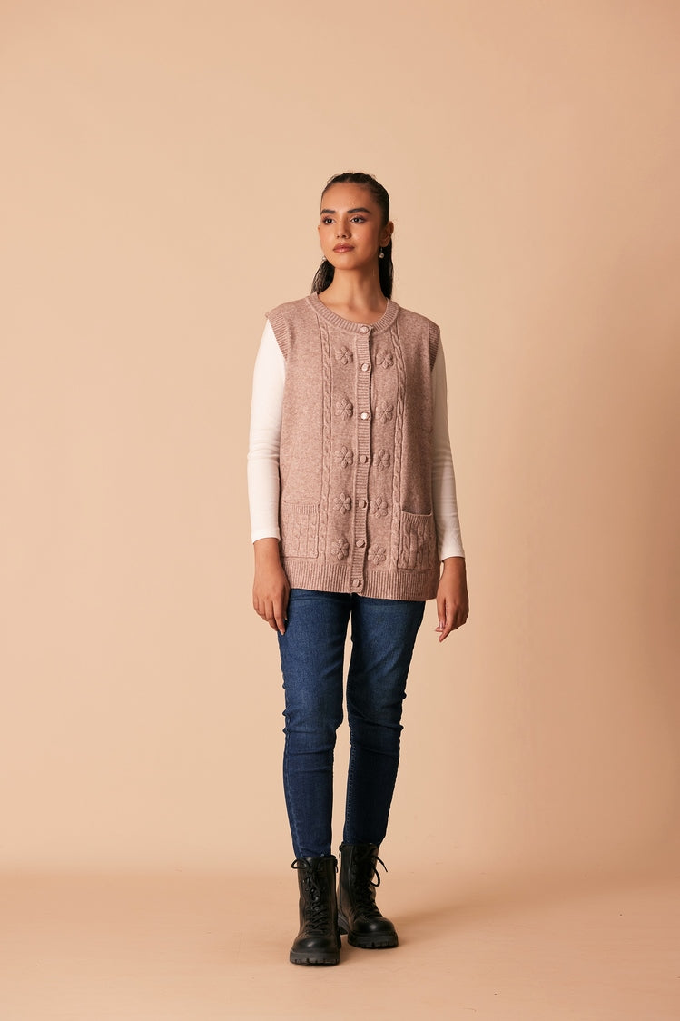 Round Neck Cardigan Sweater