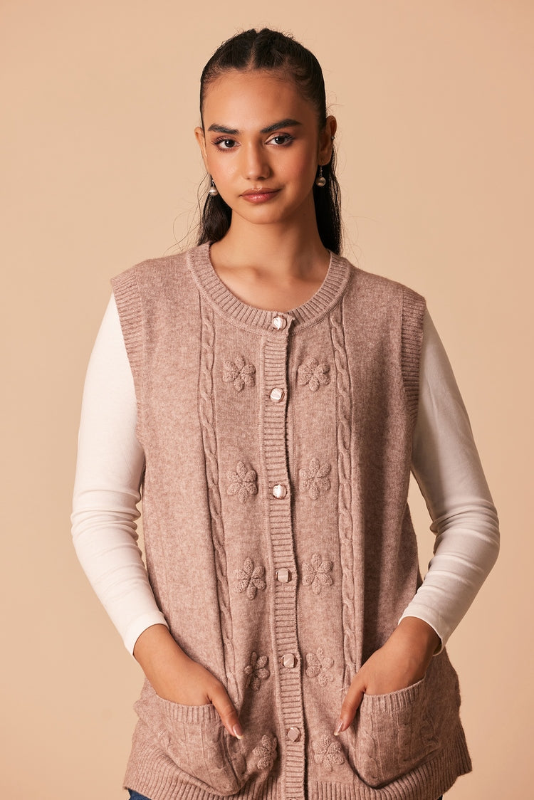 Round Neck Cardigan Sweater