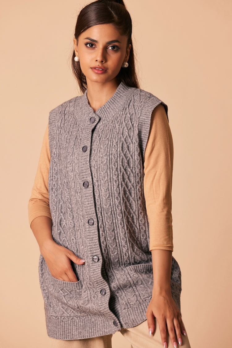 Round Neck Cardigan Sweater