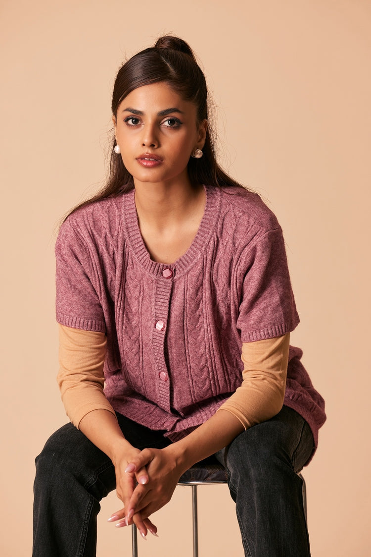 Round Neck Cardigan Sweater