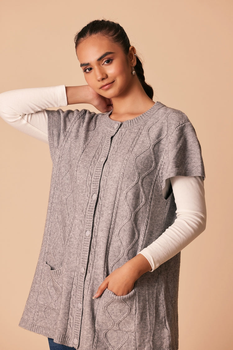 Round Neck Cardigan Sweater