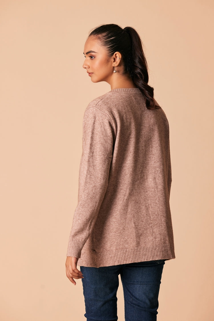 Round Neck Cardigan Sweater