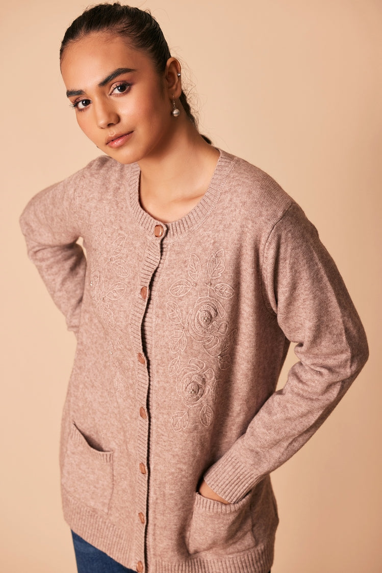 Round Neck Cardigan Sweater