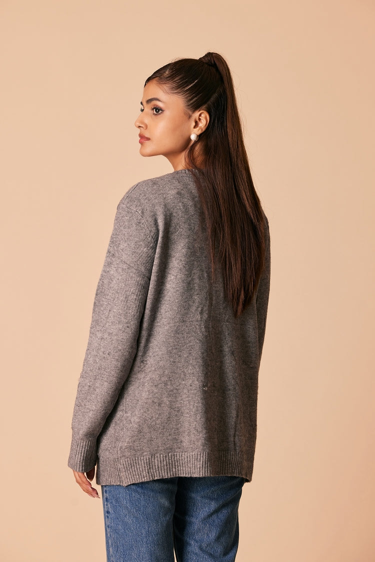 Round Neck Cardigan Sweater