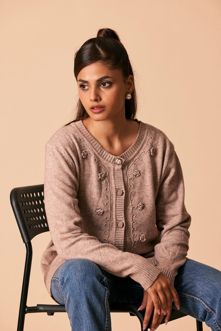 Round Neck Cardigan Sweater