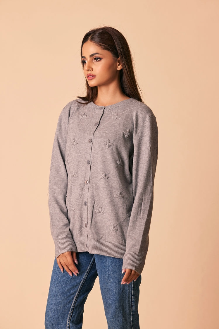 Round Neck Cardigan Sweater