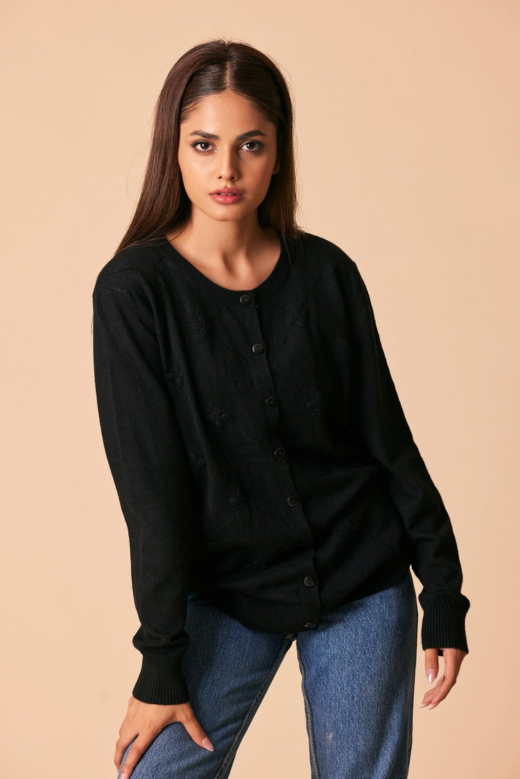 Round Neck Cardigan Sweater