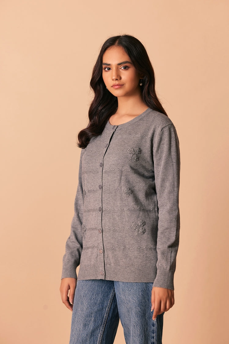 Round Neck Cardigan Sweater