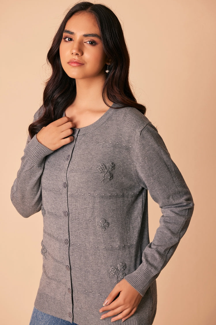 Round Neck Cardigan Sweater