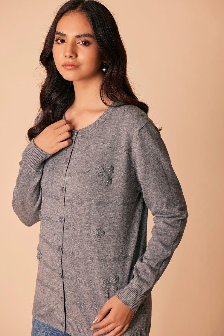 Round Neck Cardigan Sweater