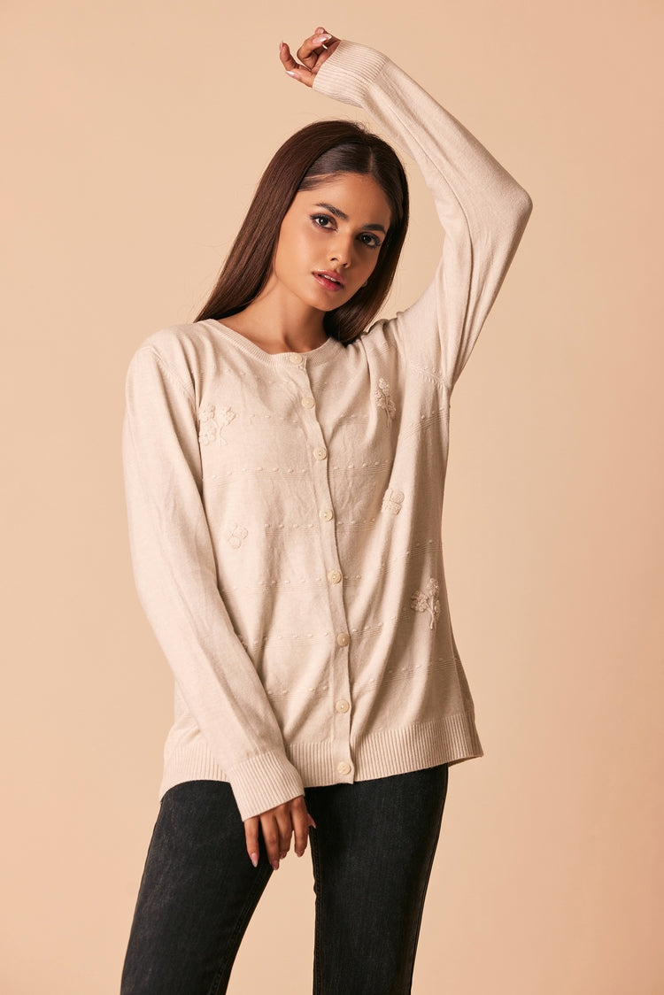 Round Neck Cardigan Sweater