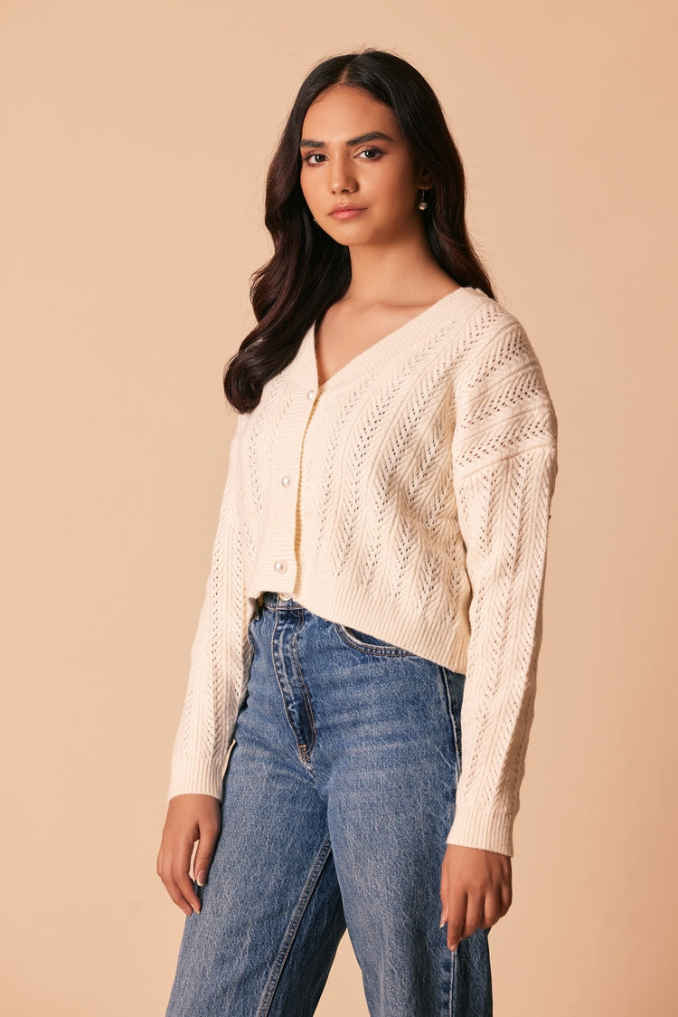 V-Neck Cardigan Sweater