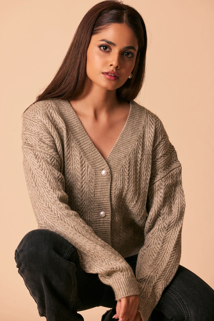 V-Neck Cardigan Sweater