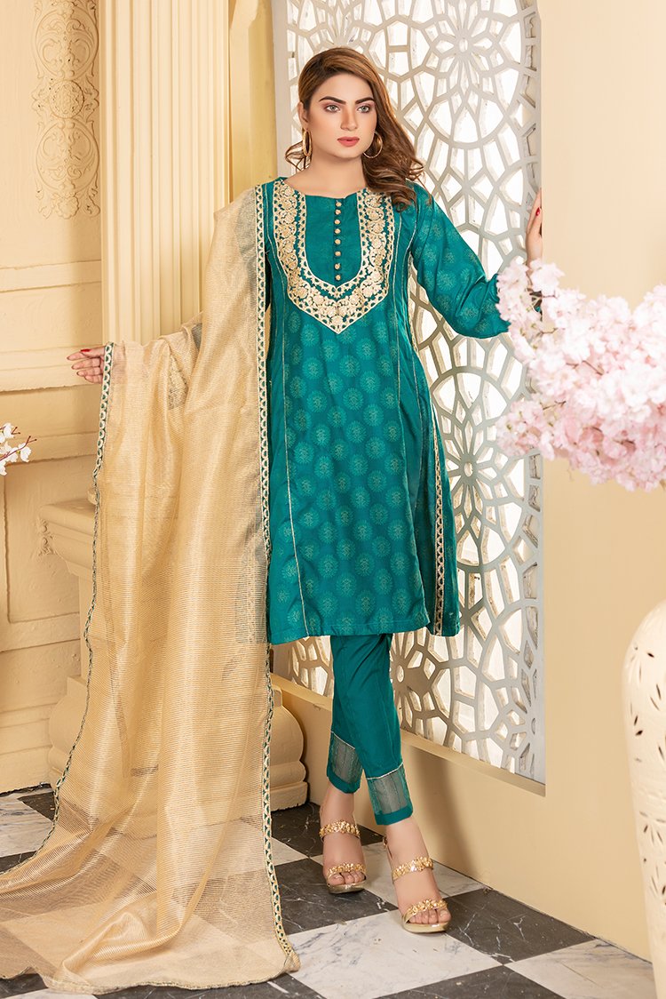 3-PC Stitched Jacquard Suit