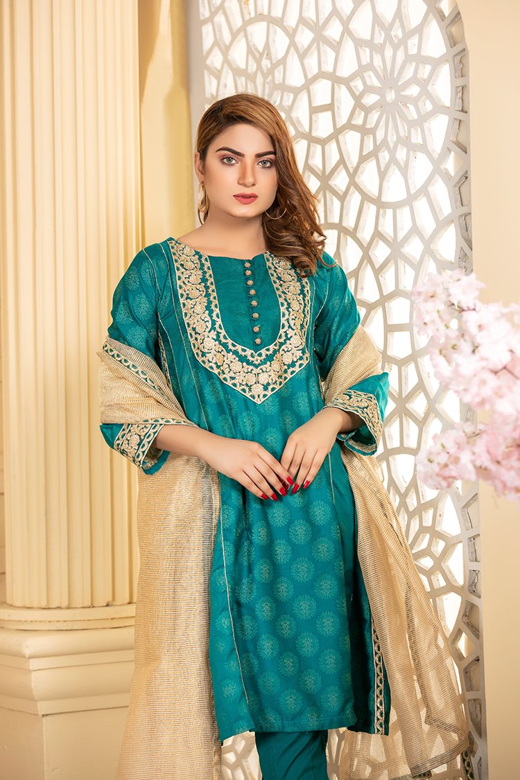 3-PC Stitched Jacquard Suit