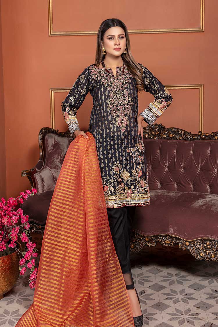 Embroidered Jacquard 3-PC Suit