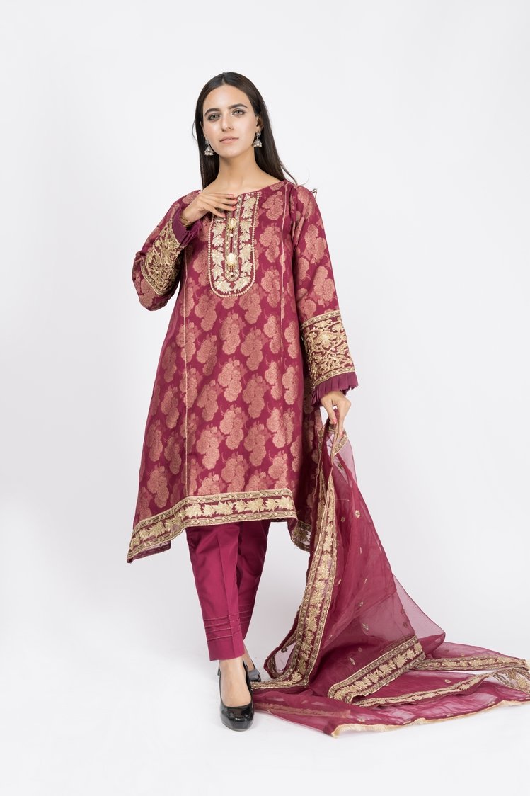 3-PC Stitched Jacquard Suit