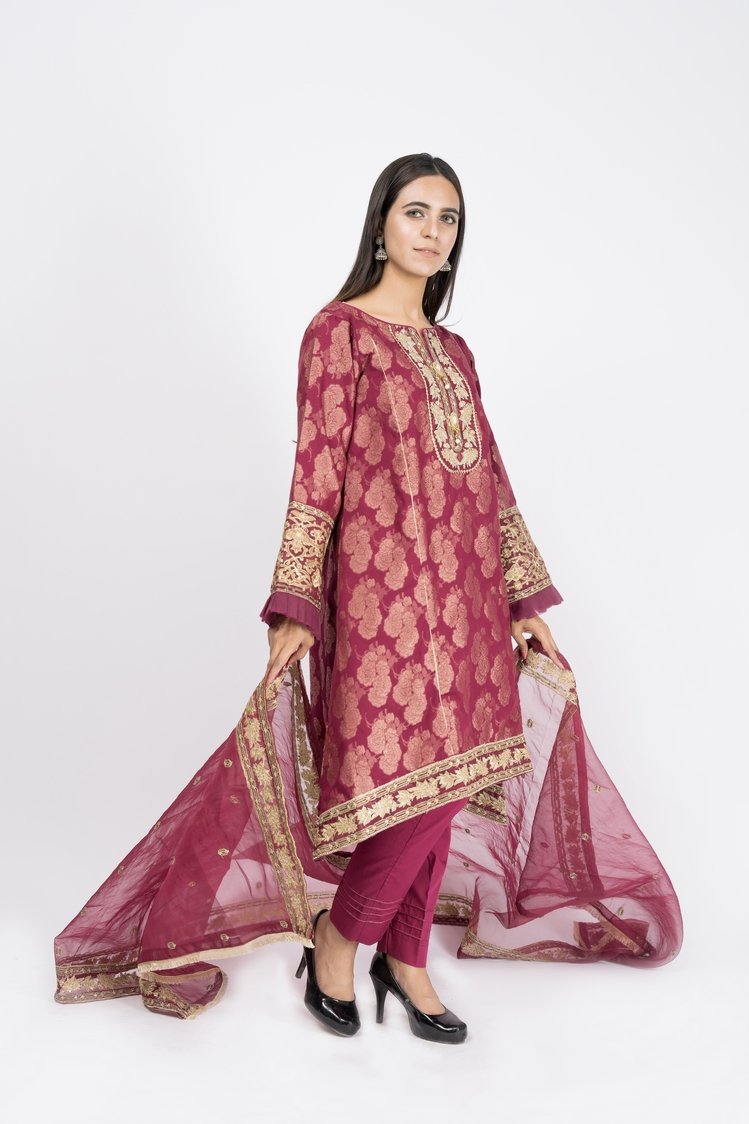 3-PC Stitched Jacquard Suit