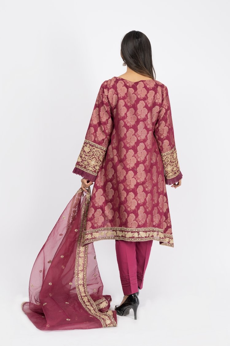 3-PC Stitched Jacquard Suit