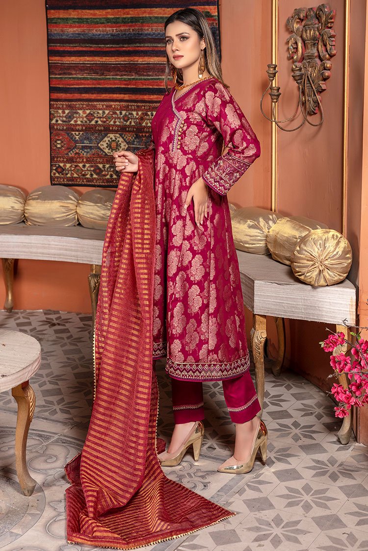 3-PC Stitched Jacquard Suit