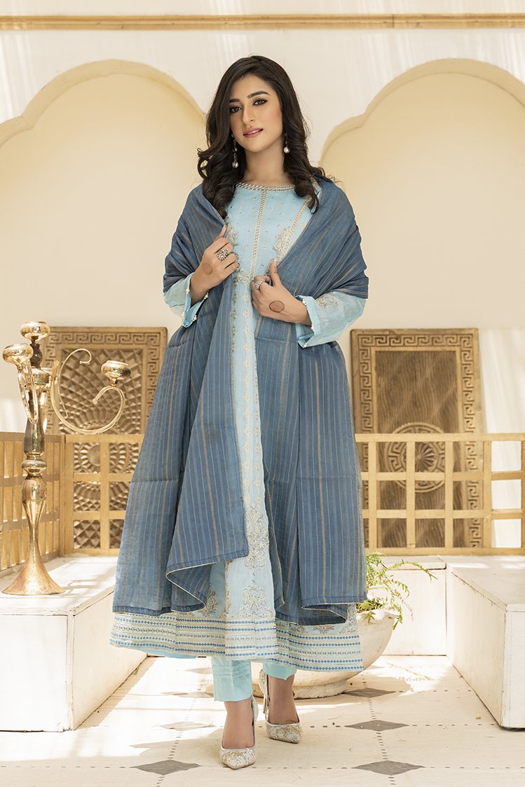 3-PC Stitched Paper Cotton Suit