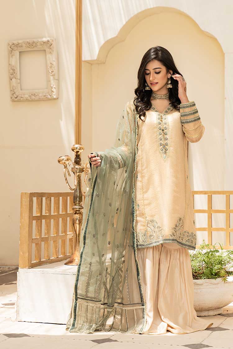 3-PC Stitched Organza Suit