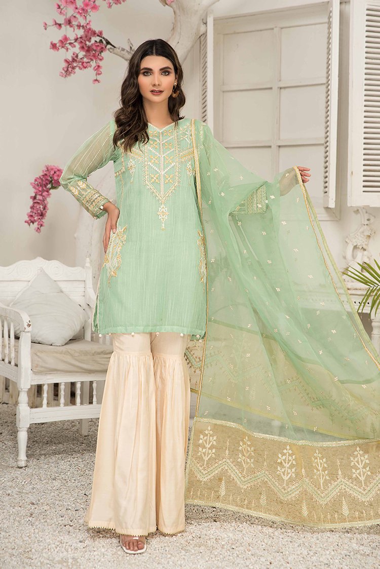 3-PC Stitched Cotton Net Suit