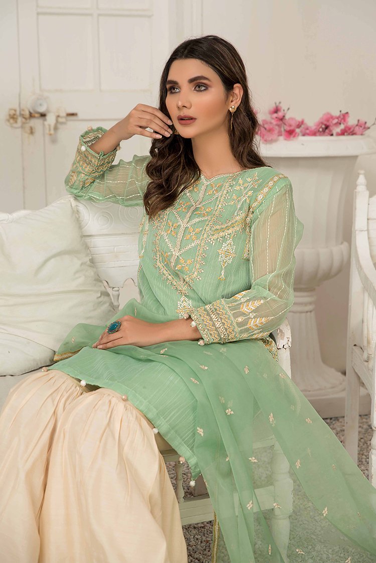 3-PC Stitched Cotton Net Suit