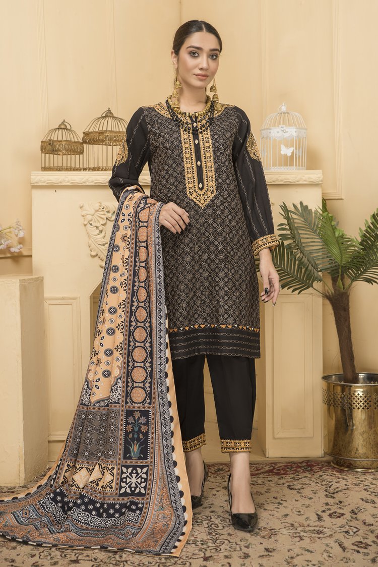 3-PC Stitched Khaddar Suit