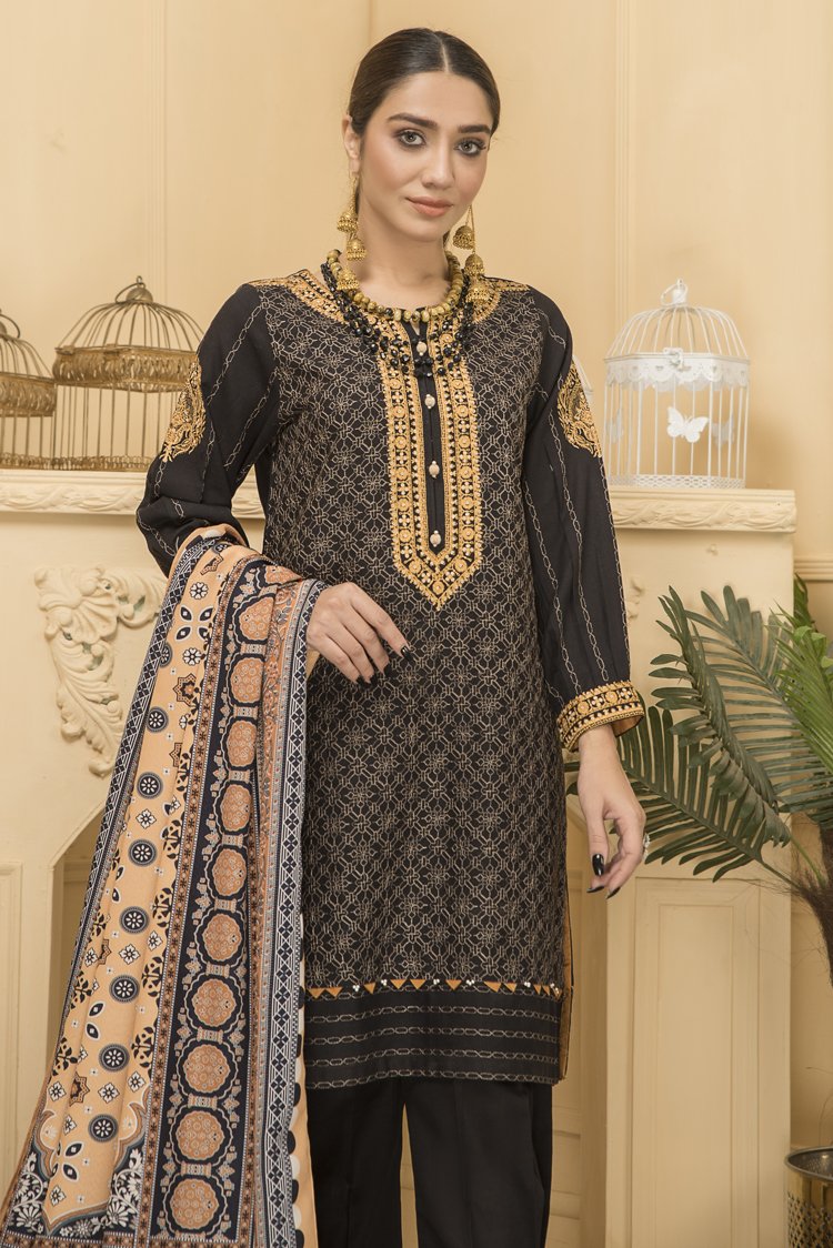 3-PC Stitched Khaddar Suit