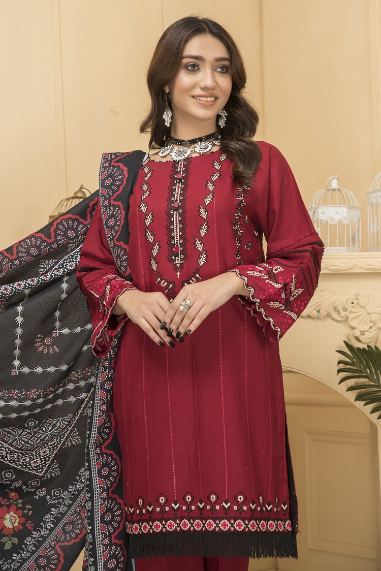 3-PC Stitched Khaddar Suit