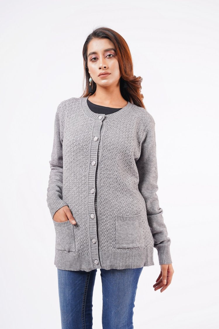 Round Neck Cardigan Sweater