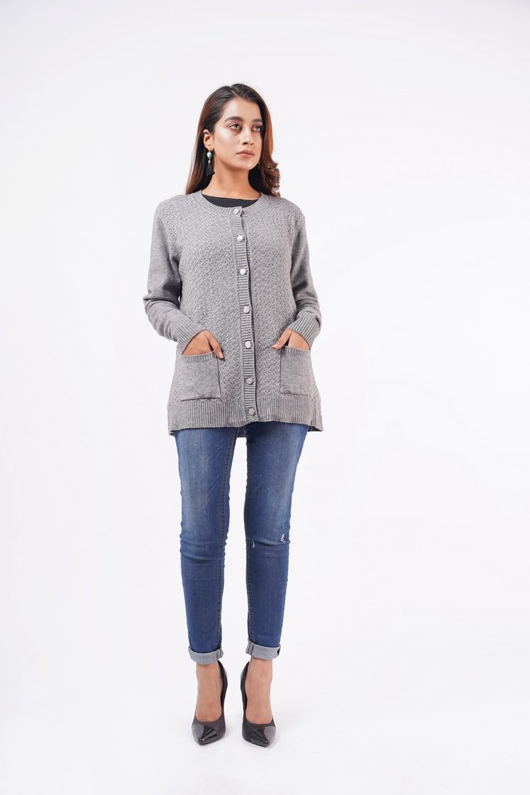 Round Neck Cardigan Sweater