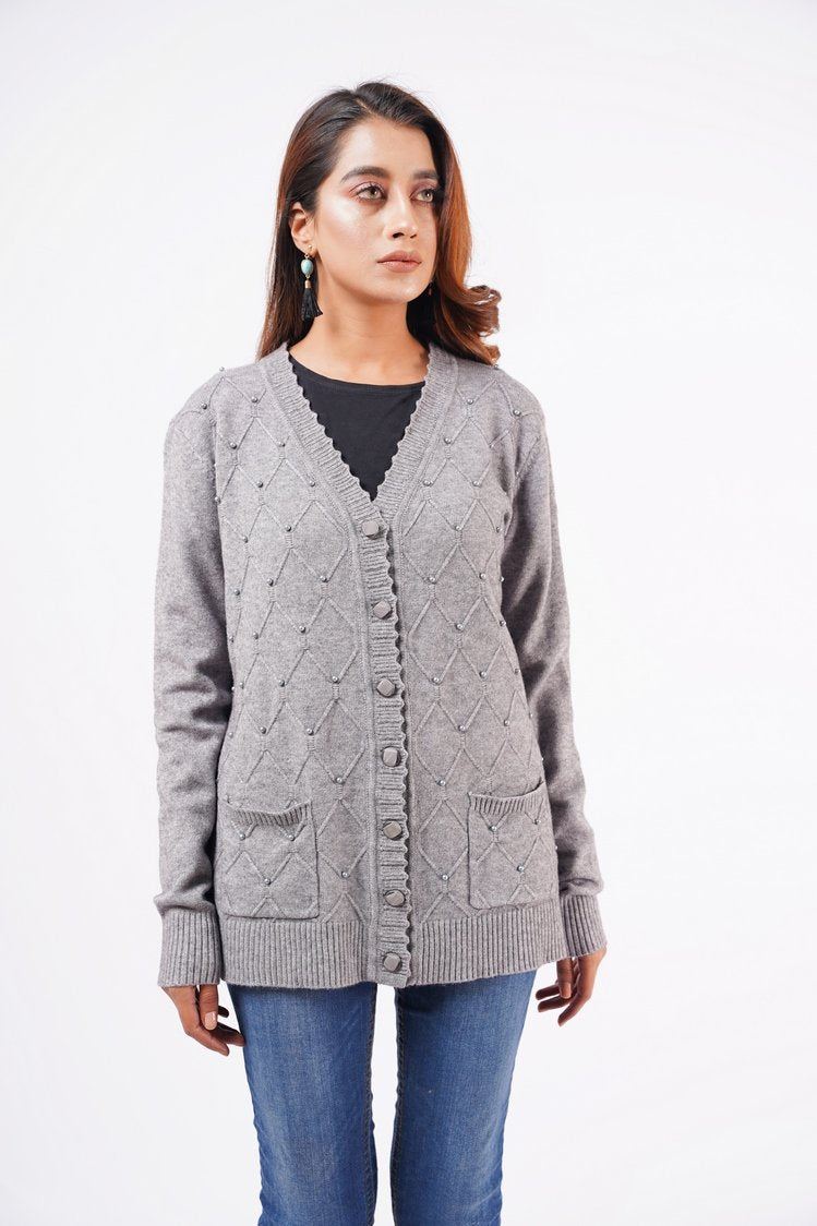 V-Neck Cardigan Sweater