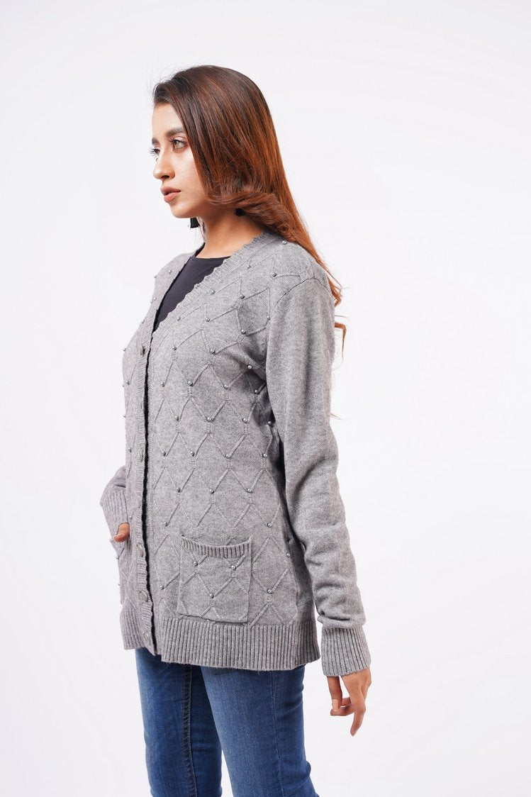 V-Neck Cardigan Sweater