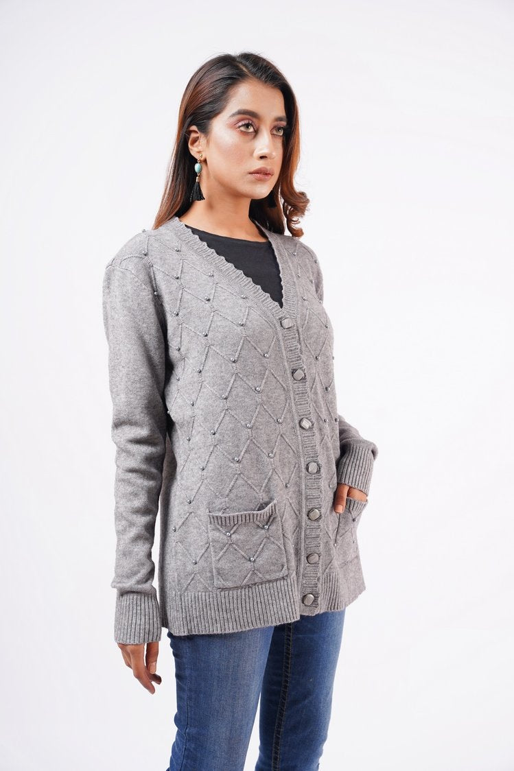 V-Neck Cardigan Sweater